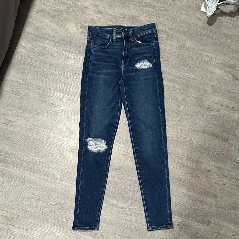 Women's Distressed Blue Jeans American eagle